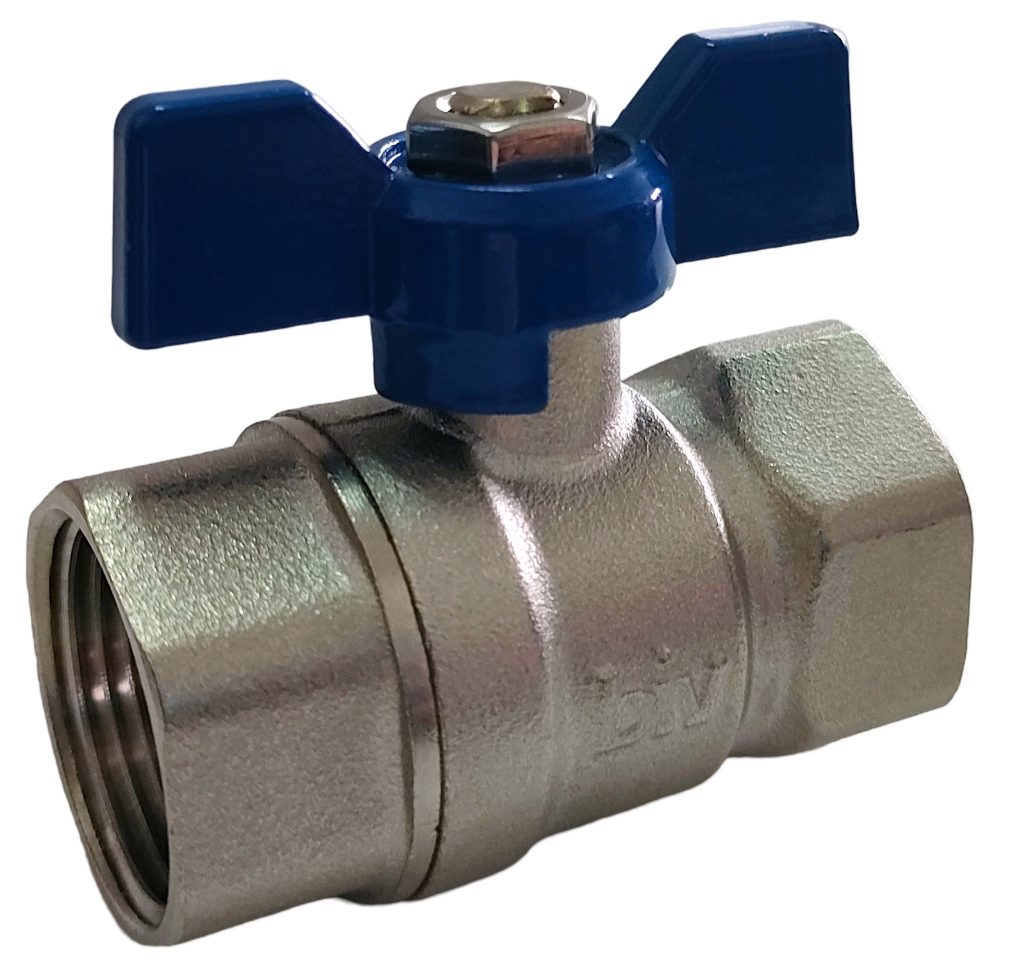 Кран шаровый муфта-муфта с бабочкой 1/2" PN25