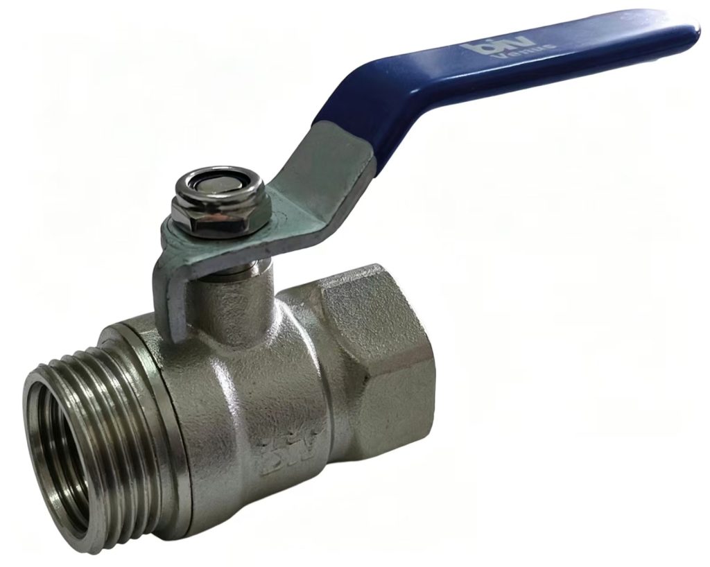 Кран шаровый ниппель-муфта с рычагом 1/2" PN25