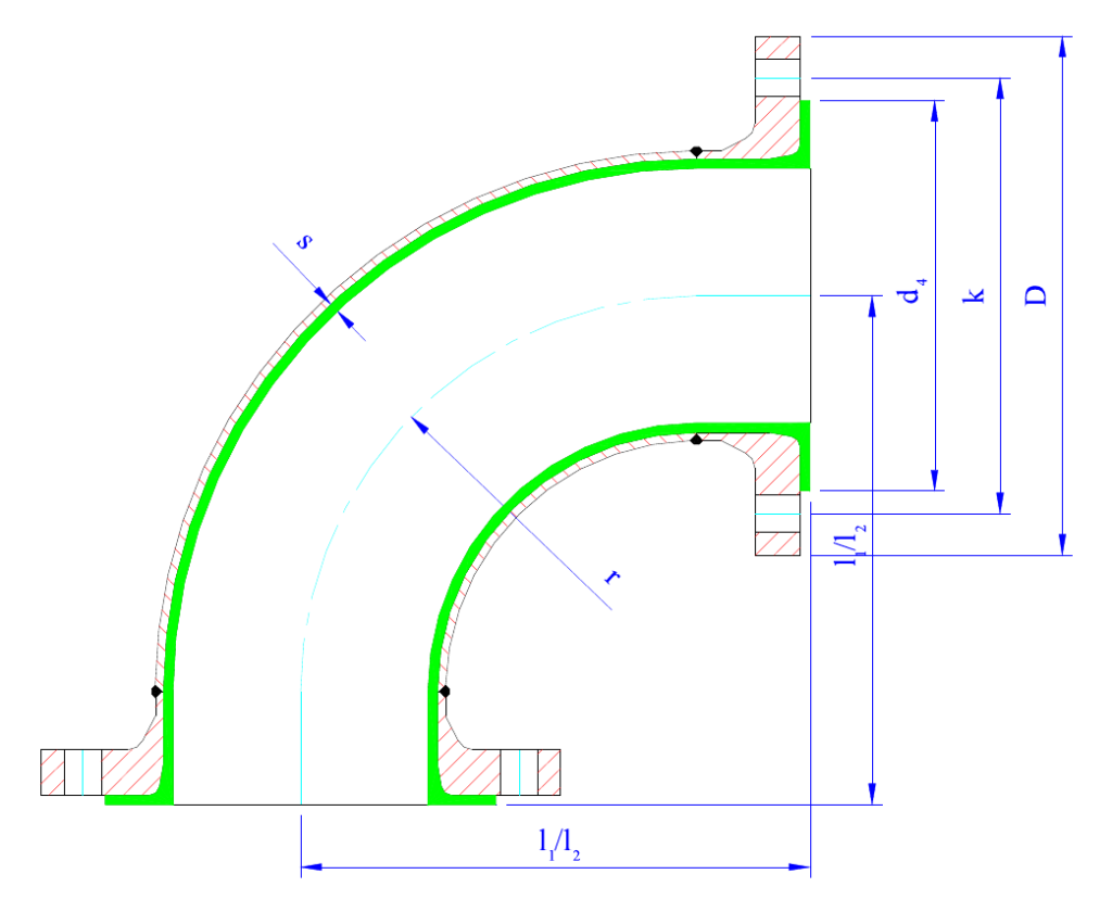 Отводы 90° PTFE (DIN)