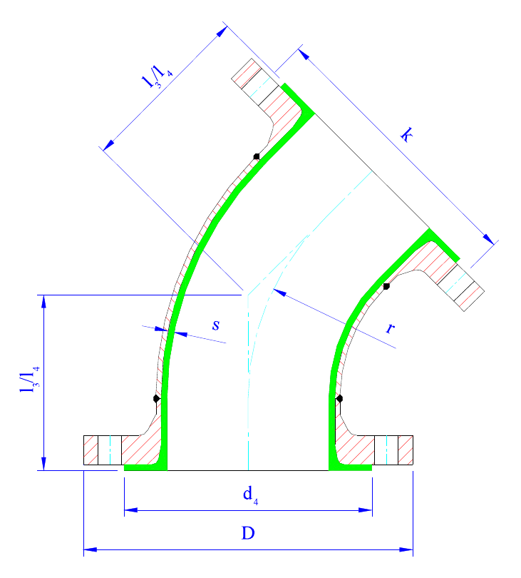 Отводы 45° PTFE (ANSI)