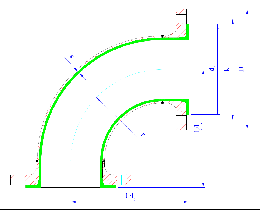 Отводы 90° PTFE (ANSI)