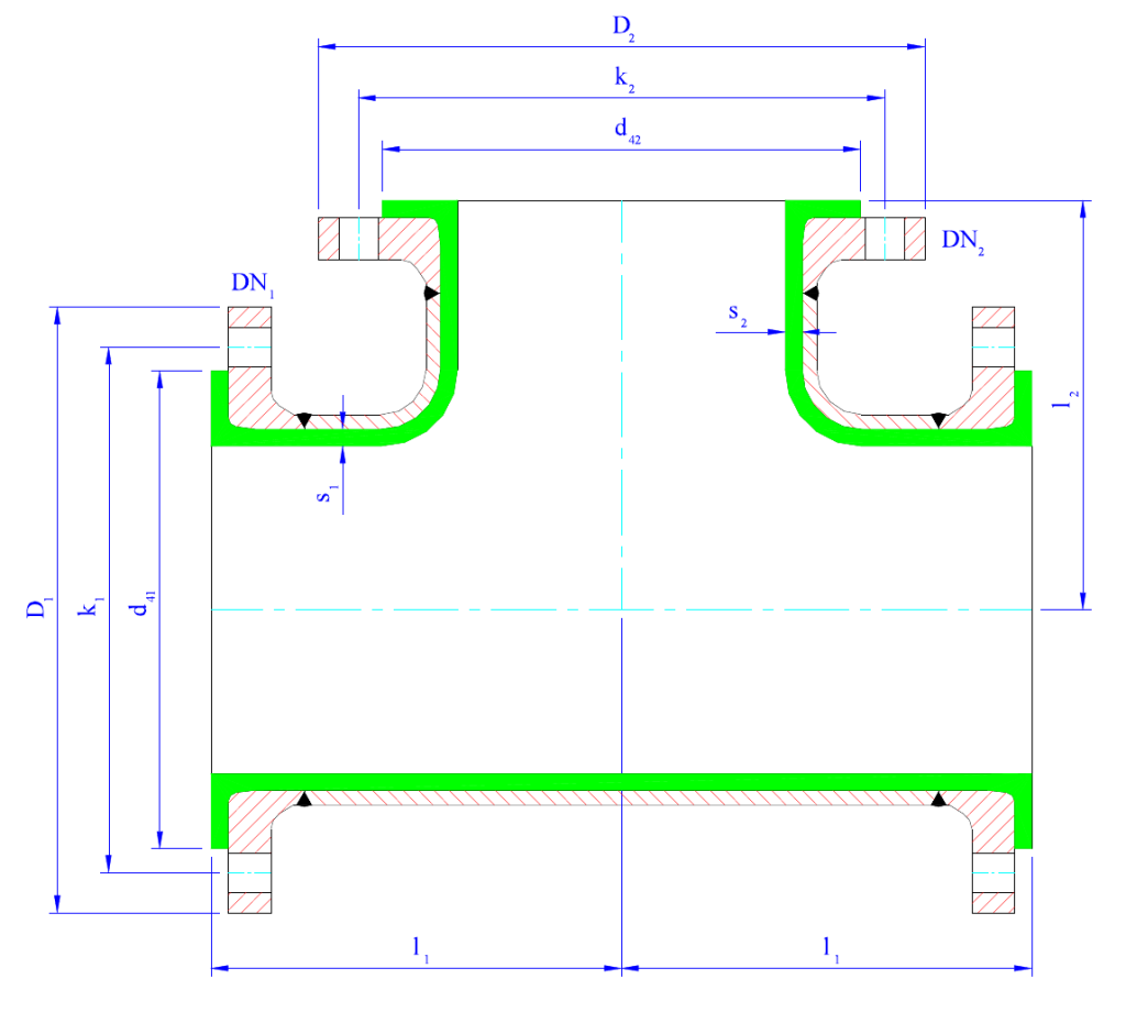 Прямые и переходные тройники PTFE (DIN)